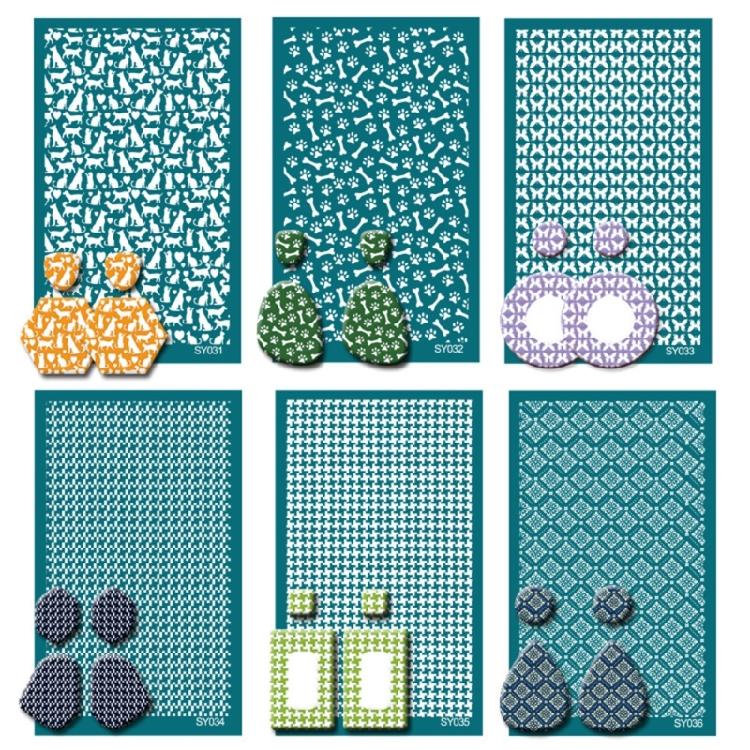 Leaf Animal Silk Screen Stencils for Clay DIY Printing On Clay Jewelry Earrings