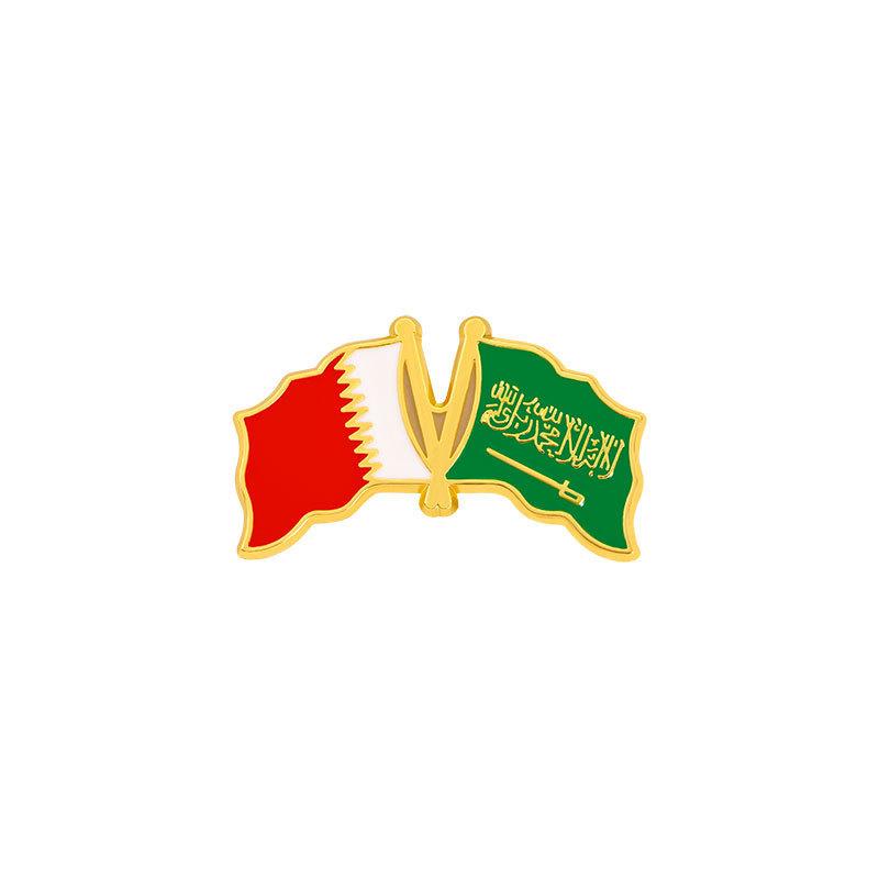 Serie di distintivi metallici logo paese mediorientale ritratto celebrità saudita spilla a cartone animato decorazione abbigliamento