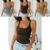 Damen Geripptes Tanktop Ärmelloses Cami Weste Premium Komfort Basic Bluse Freizeitkleidung