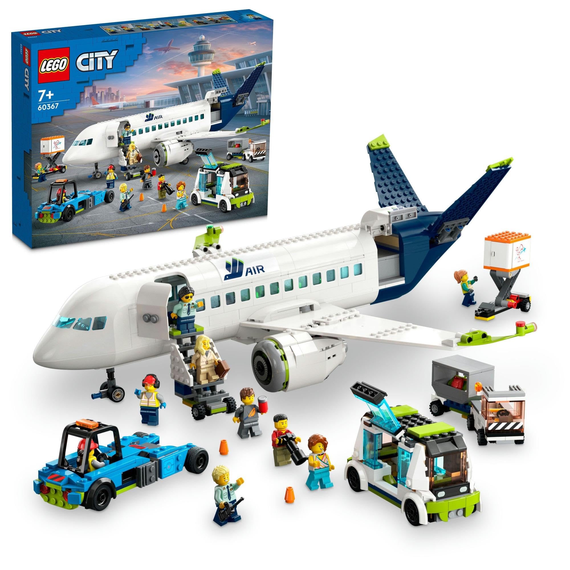 

LEGO City Passenger Plane Toy Playset 60367 Birthday Gift Blocks for Boys and Girls Kids 7-9 Years Old Elementary Schoolers City Building Vehicles