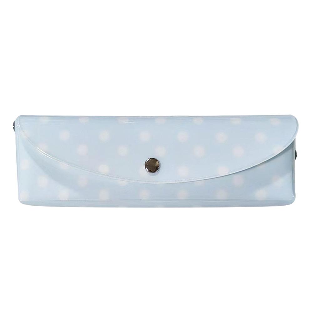 

High Quality PVC Pencil Case Polka Dot Design Snap-button Type Stationery Pouch Pen Pouch Students Gift