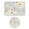 2Pcs Vintage Flower Placemat Waterproof Heat-Resistant Non-slip PVC Heat Insulation Rectangle Round Dining Table Protection Decoration