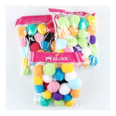 Uniart Pom Pong 50mm, Mixed Colors, 3 Pieces, Korean Toy Supplies