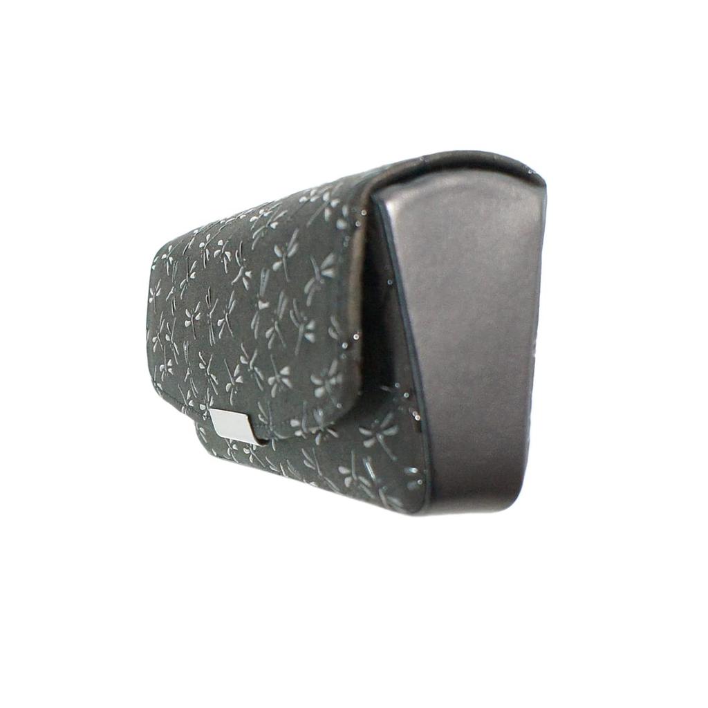 Inden H Glasses Black with Black Dragonfly [Inden-ya] Case, Deerskin, Lacquer, Pattern, 4206-01-008