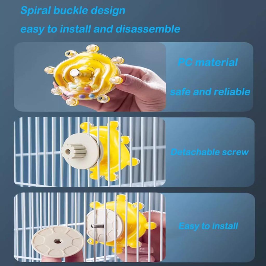 Interactive Parrot Toy Bird Cage Toy for Parrots Rotating Treat Dispenser,  for Mental Stimulation and Entertainment
