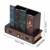 Dark Brown Desktop Stationery Organizer 5.91 X 5.31 X 2.56in Pen Storage Cup  Bedroom