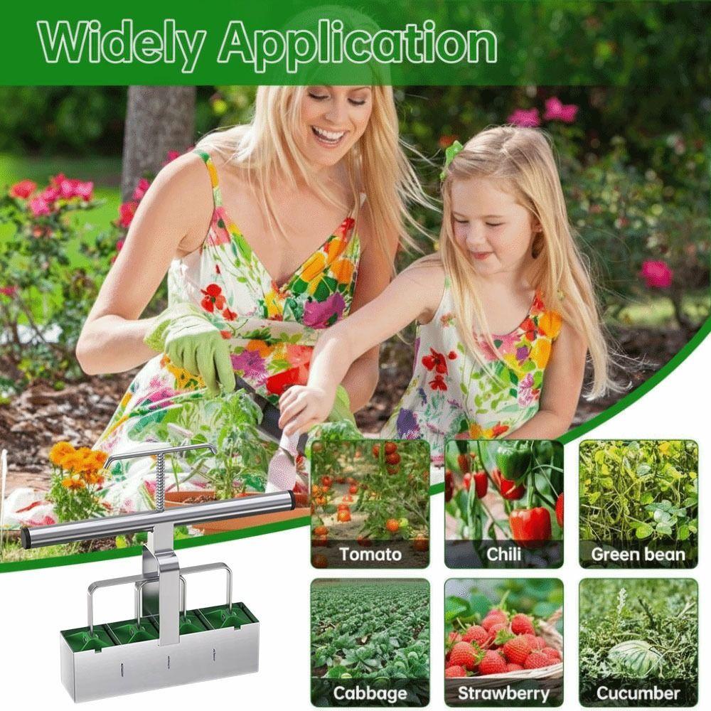 Practical 4 Cell Soil Block Maker Heavy Duty Garden Blocking Tools Soil Blocker  Grow Seedling