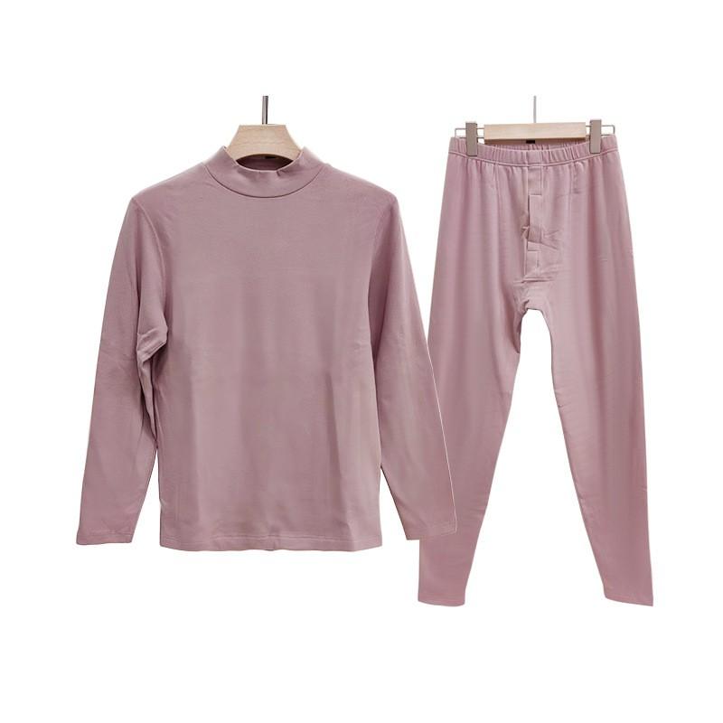 Mens Womens Cotton Thermal Underwear Set Fleece Lined Warm Base Layer Top Bottom Winter