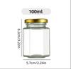 Set di Vasi Esagonali in Vetro per Porzionare Miele, Marmellata e Nidi d'Uccello (45 pz, Piccolo)