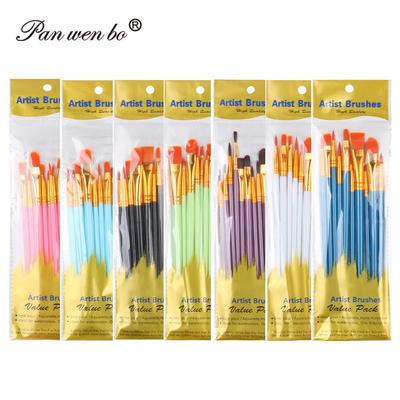 10-Piece Nylon Hair Paint Brush Set for DIY Art and Painting