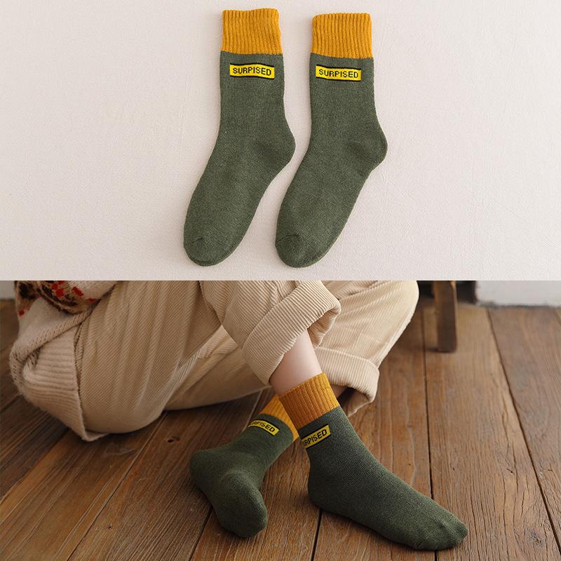 Socks Kawai Bear Women Autumn Winter Thickened Warm Loop Japanese Women's Floor Mid-tube Cotton Causal Sock Lovely Girls Style