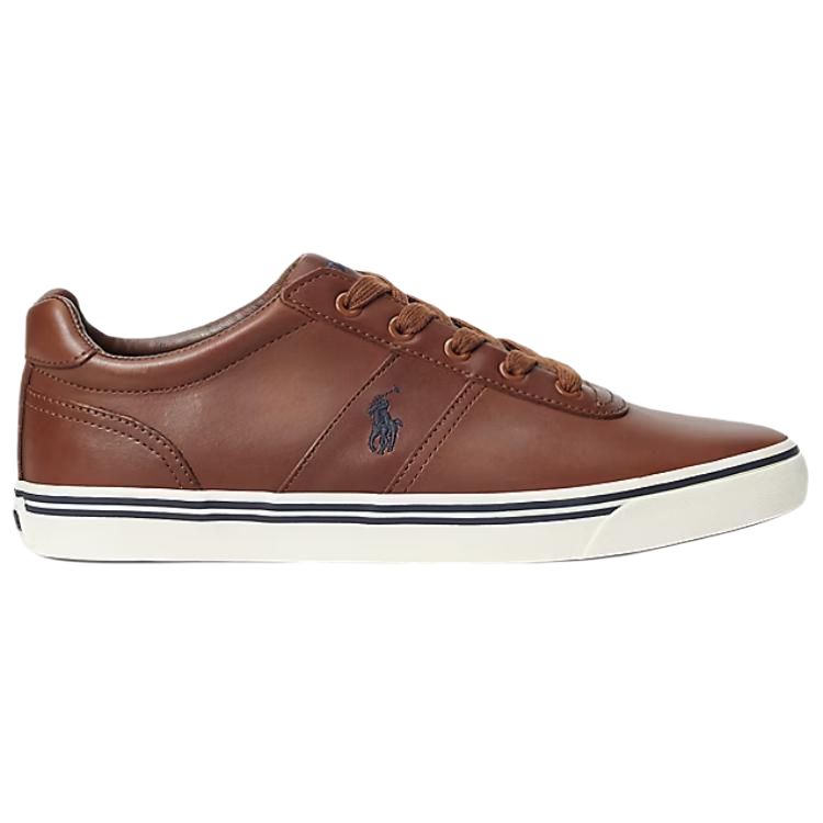 Polo Ralph Lauren Hanford Leather Round Toe Lace-Up Low-Top Sneakers Men Sneakers Brown 513049