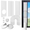 UP2U Fensterklimaanlagen-Schlauchkanal-Panel 3er-Set für Terrassenfenster, Höhe verstellbar 43-117 cm, für 13/15 cm Schlauch, Regenschutz, Punktkühler & Tragbare Klimaanlage (2m Schlauch)