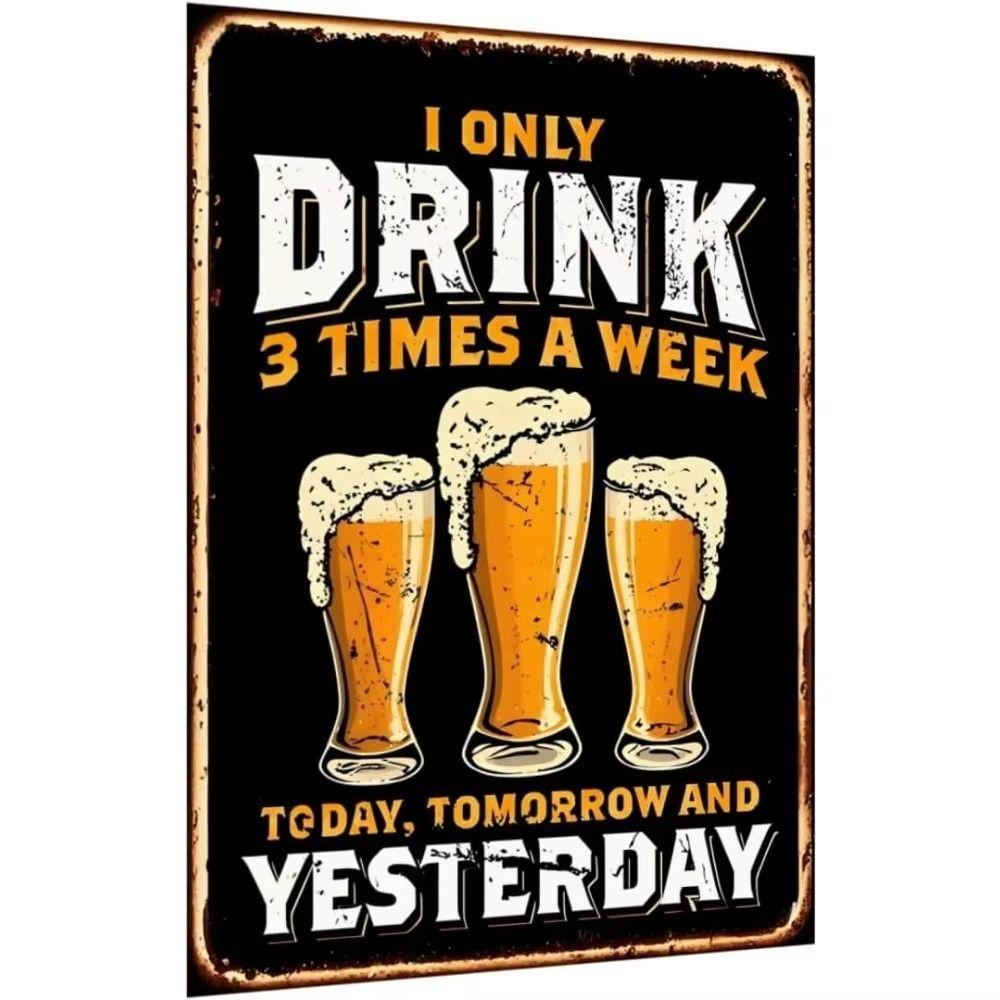 Vintage Alcohol Humor Metal Sign Drinking Bar Decor 20x30cm
