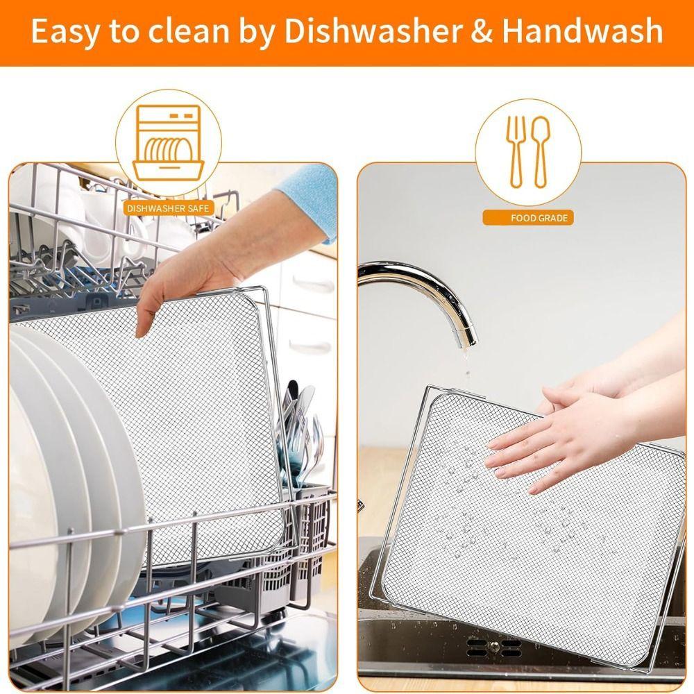 304 Edelstahl Heißluftfritteuse Ersatz-Netzkörbe Spülmaschinenfest Rostfrei Heißluftfritteuse Backnetz Hitzebeständig