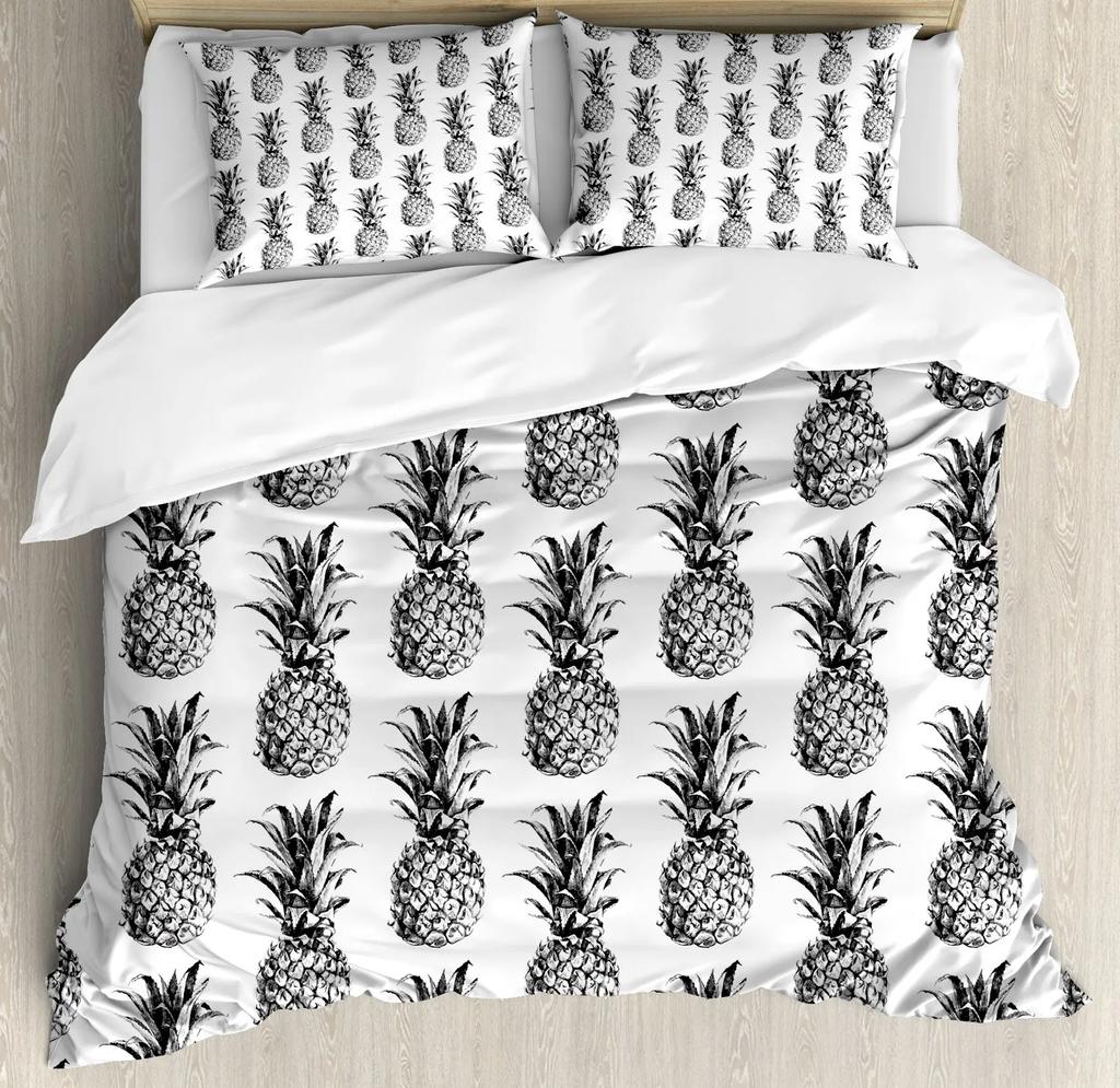 Pineapple Duvet Cover Set Fruit Pineapple Print Single Queen Bedding Set for Kids Adults Bedroom Luxury Decor King Duvet Covers