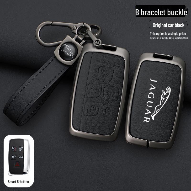 Jaguar XJ/XEL/XFL/FTYPE/EPACE Men's Leather Key Case with Metal Buckle