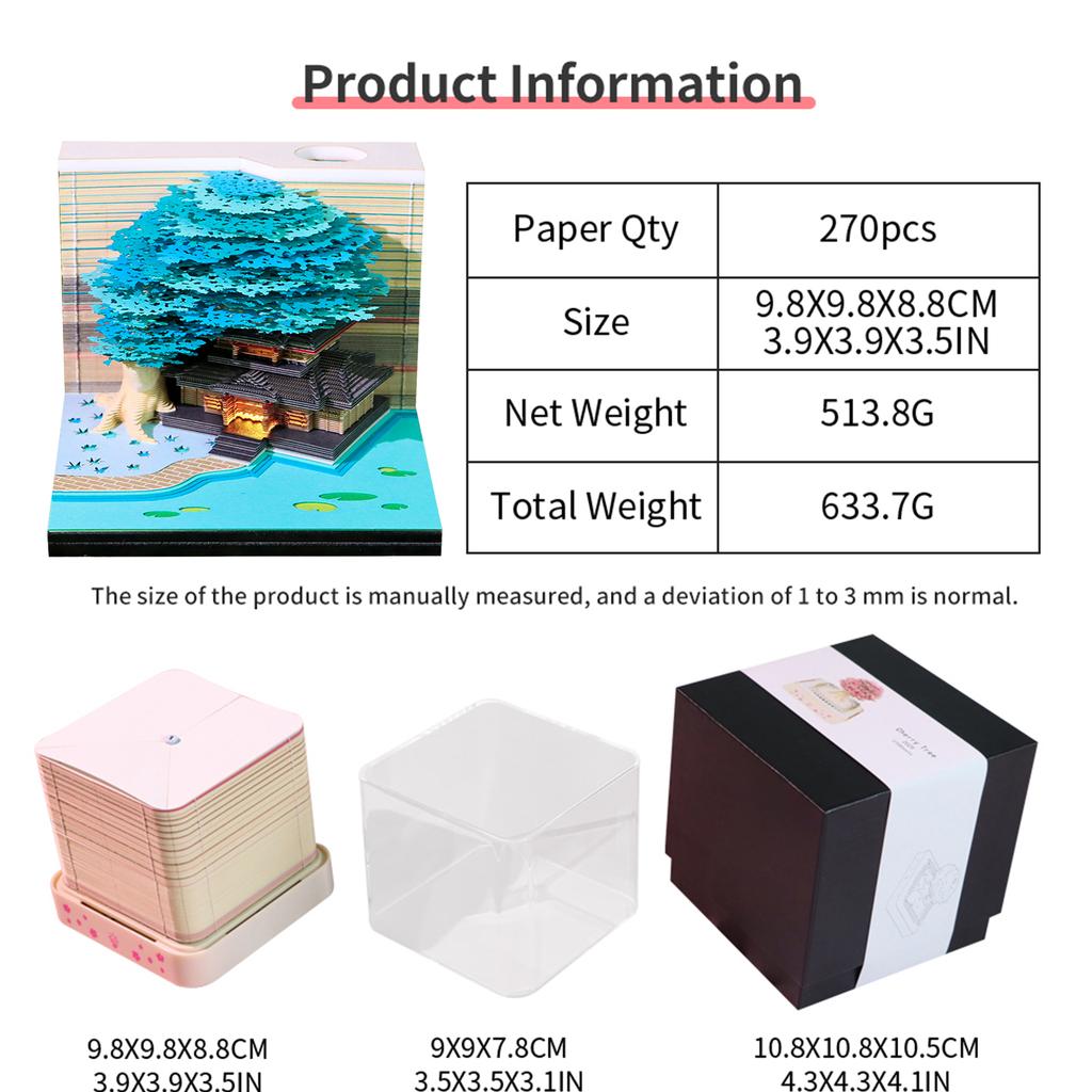 2026 3D Art Calendar With Lights Home Office Desk Calendars Art Sculpture Household Desktop Decoration New Year Christmas Gifts