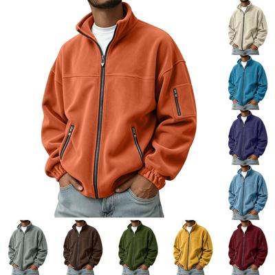 Men's Zip Up Stand Collar Long Sleeve Sweatshirt