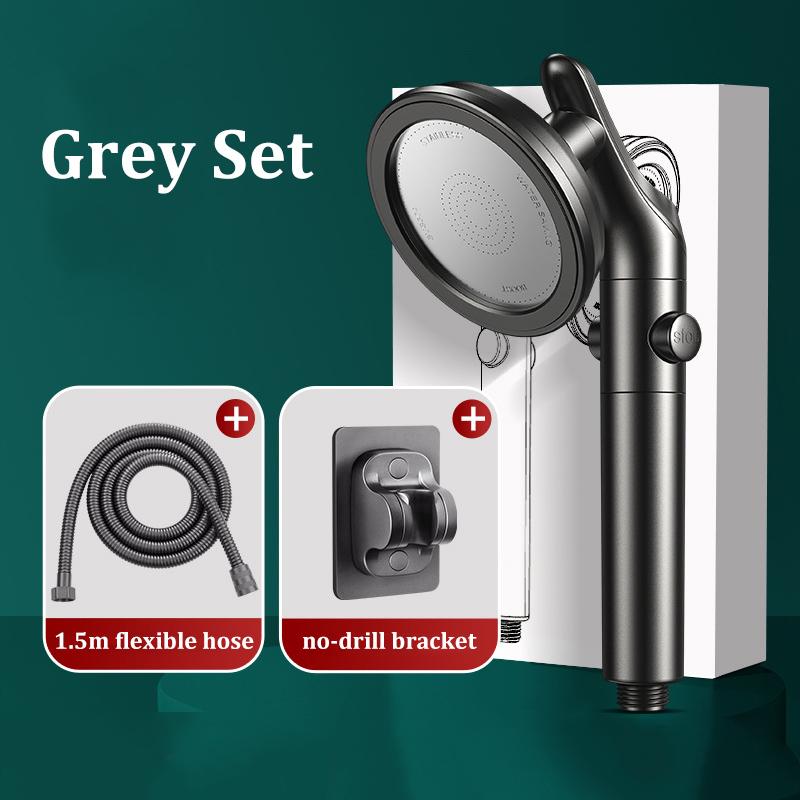 Adjustable Handheld Overhead Spray Dual-use Shower Head Rotatable Elbow Shower Head Set Booster Large Water Output