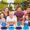 Happy Father'S Day Decorations Glitter Banner Black Blue Father'S Day Honeycomb Centerpieces For Tables 3D Banner Papa'S Theme P