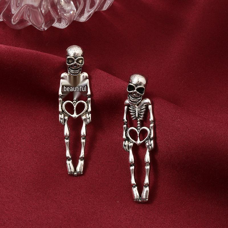 Retro Gothic Punk Bat Skull Spider Pumpkin Halloween Earrings