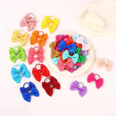 20/40Pcs/lot Baby Bows Ribbon Hairband for Girls Ties Elastic Hairbands Infants Pigtail Holders Hair Accessories