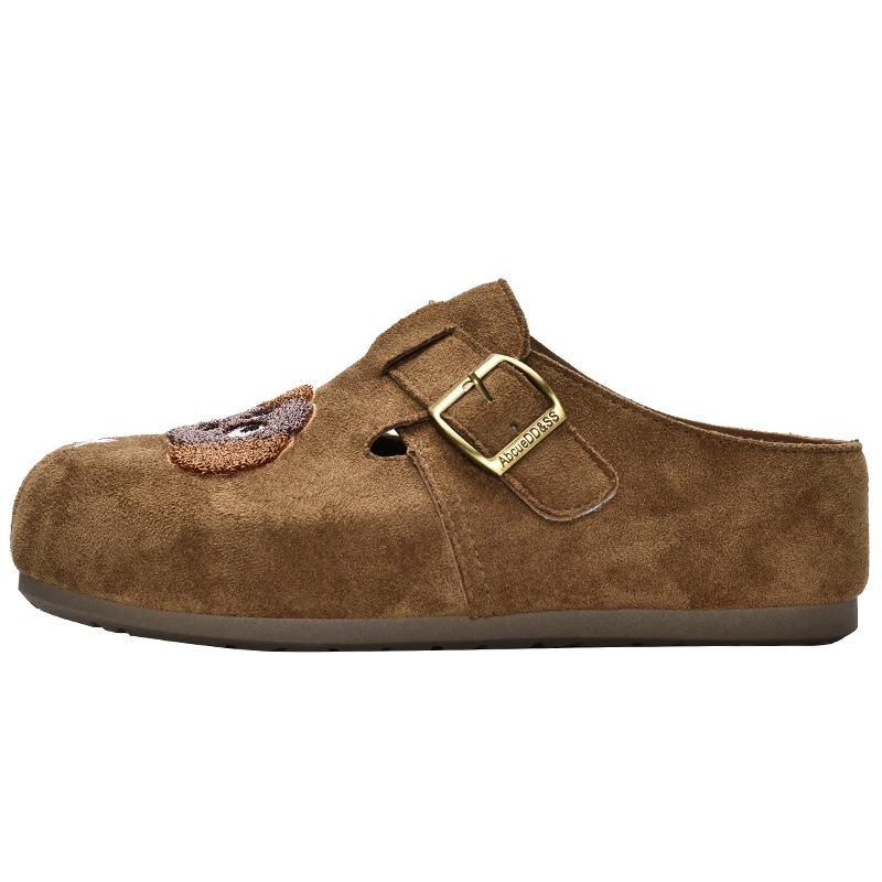 New products are on sale in autumn, new retro thick-bottomed lazy one-pedal bag head and half slippers 5907