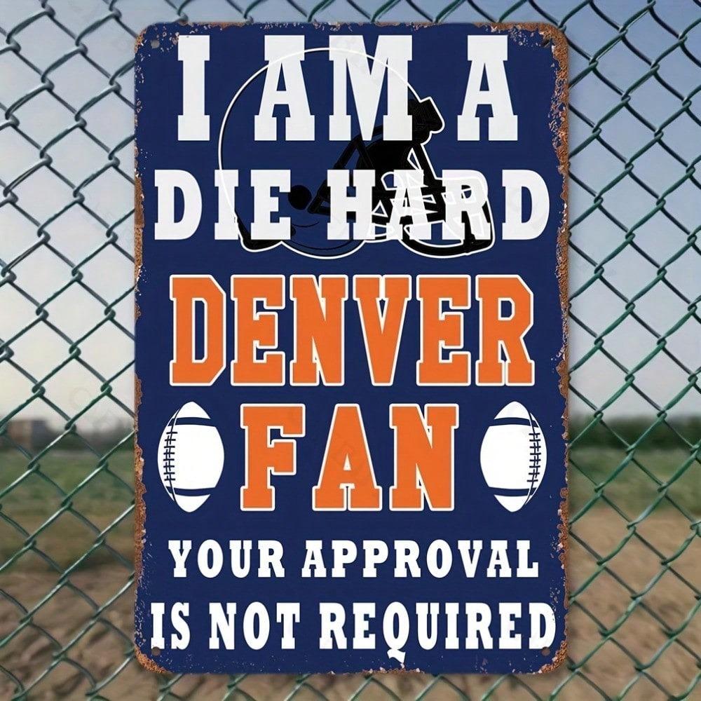 1pc Retro Denver Football Aluminium Metal Sign 8x12in Home Bar Man Cave Wall Decor