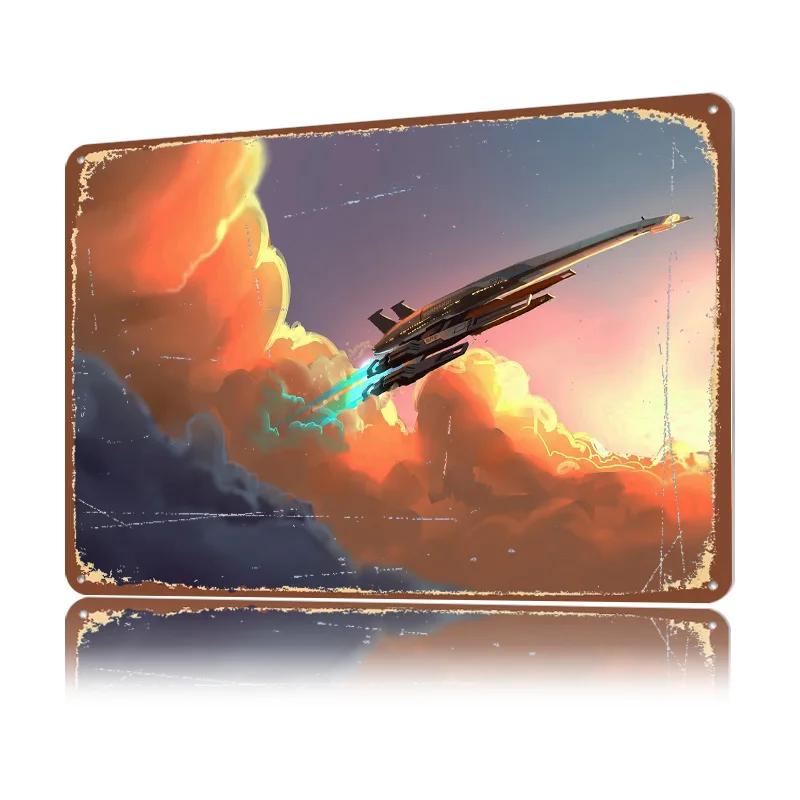 Mass Effect Andromeda D Printed Texture Poster Personalized Wall Art Retro Metal Tin Signs for Decor Room Decoration Gaming