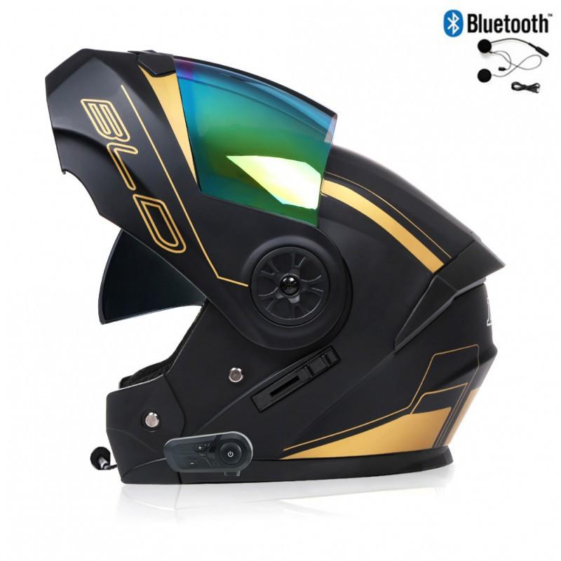 BLD Electric Bicycle Helmet Motorcycle Full Double Lens Exposed Universal Riding All Seasons