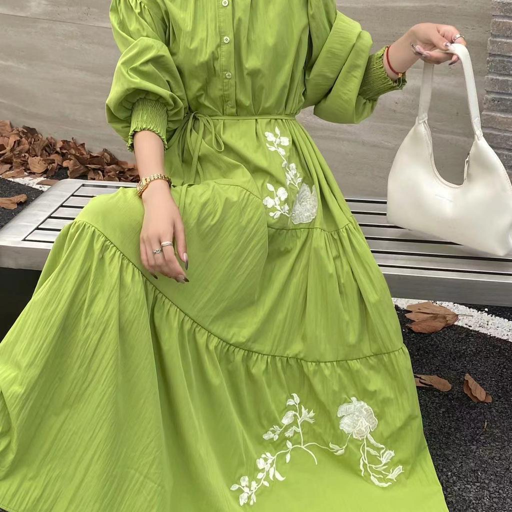 Jarní a podzimní nové etnické vyšívané šaty pro ženy volné šaty do A