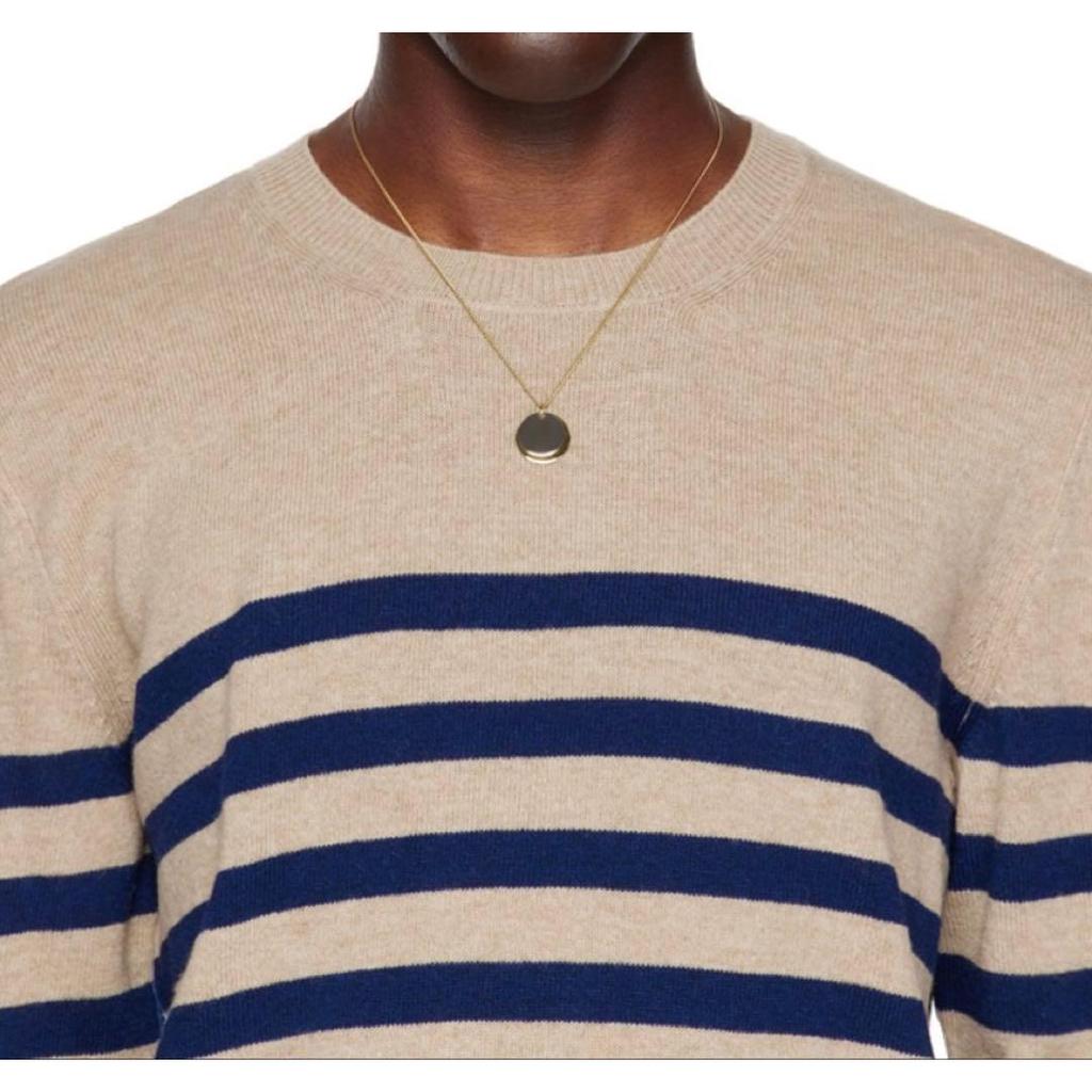 Used A.P.C. Gold Eloi Double Medallion Necklace
