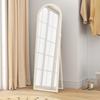 Floor Mirror, Full-Length Arched, Stone-Effect Frame, 50 x 160 cm, White