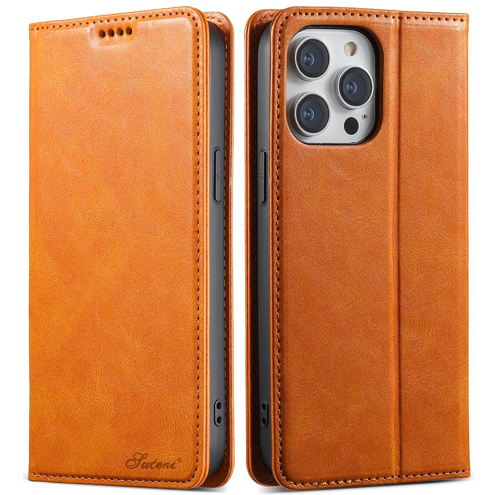 For iPhone 15 Pro Max Wallet Case PU Leather Magnetic Flip Case with Card Holders Stand TPU Inner Shell Cover for iPhone 15 Plus