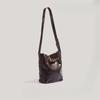 Nischen-Ölwachsleder Einfache Kleine Eimertasche Retro Einzelne Schulter Umhänge Lässige Kleine Tasche Mädchen