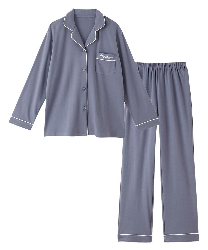 Nissen Pajama and Loungewear Soft Smooth Shirt Blue Size L Women's Set, 100% Cotton, Pajamas, Gray,