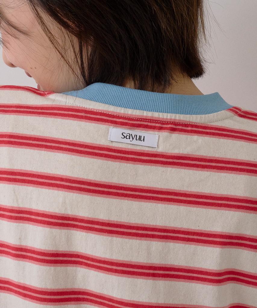 Sayu Striped Biscuit Short Sleeve Tee Red