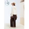 ZIHAN Women's Winter Hooded Letter Print Color-Block Sweatshirt