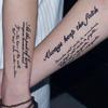 2Pcs Removable Temporary Tattoo English Word Body Art Tattoos Sticker Waterproof