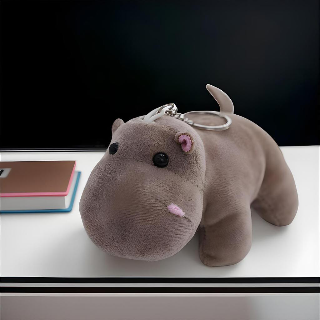 Nilpferd Plüsch Schlüsselanhänger Rucksack Anhänger Stofftier Schlüsselanhänger Niedliche Nilpferd Schlüsselanhänger Tasche Zubehör Weihnachtsgeschenke für Kinder Erwachsene