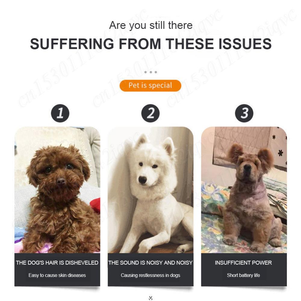 Professional Dog Clipper Dog Hair Clippers Grooming (Pet/Cat/Dog/Rabbit) Haircut Trimmer Shaver Set Pets USB Pet Hair Clipper