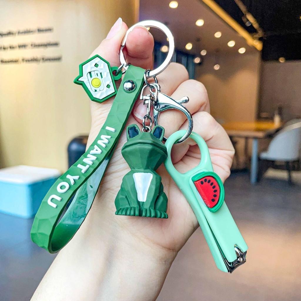 Милый геометрический брелок-динозавр из смолы, причудливый животный аксессуар для сумок и автомобилей FrogWatermelon