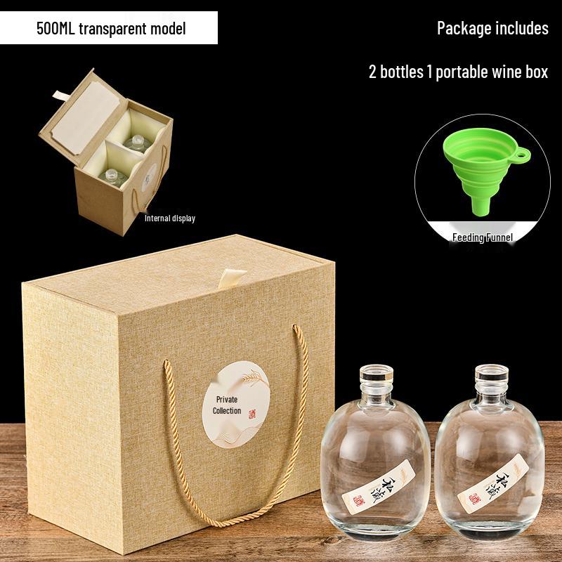 Transparent Glass Wine and Baijiu Infusion Bottle with Sealed Cap for Home Use