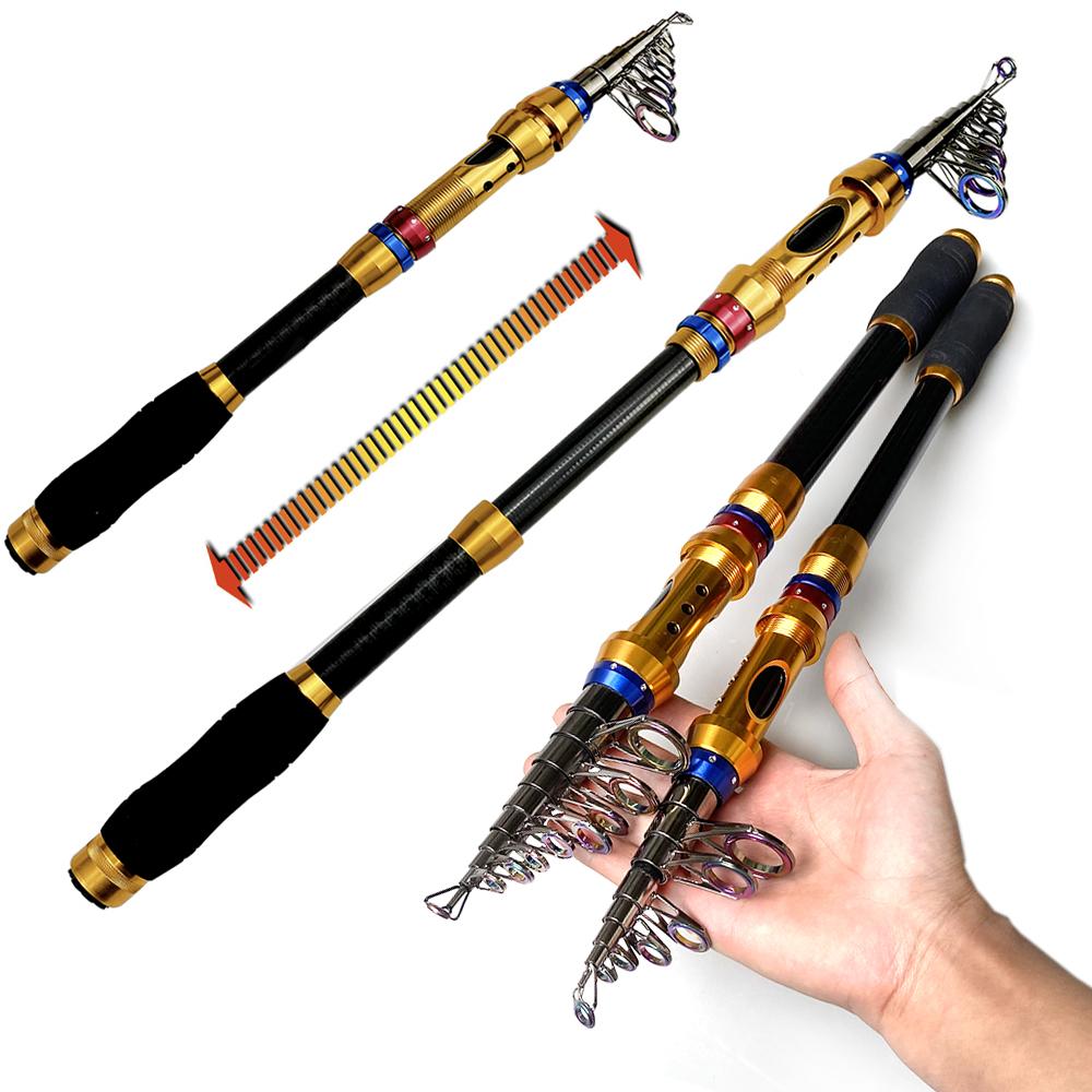 1.8m-3.6m Telescopic spinning rod carbon Fishing Rod Telescopic Fishing Rod Portable Bass Fishing Rods for Trout Carp Fishing Fishing Tackle