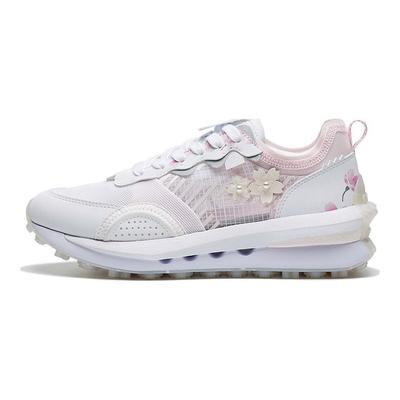 Li Ning Fangyuan V2 Sakura Sklisikre Slitesterke Lettvekts Lavprofil Sport Fritidssko Damesneakers Hvit Rosa AGCS026-2