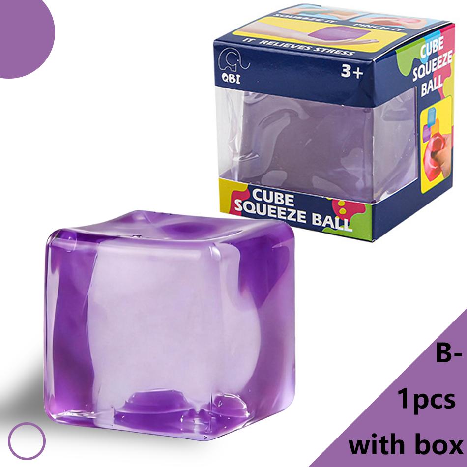 Spielzeug Spielzeug Spielzeug Schöner quadratischer Eis-Stressball Fidget Stressabbau Autismus Sensorisch Weich Knetbar Partygeschenke Geschenke für Erwachsene Kinder