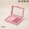 Velvet Jewelry Organizer Box with Clear Lid Dust-Proof Ring and Earring Storage Case for Multiple Pieces
