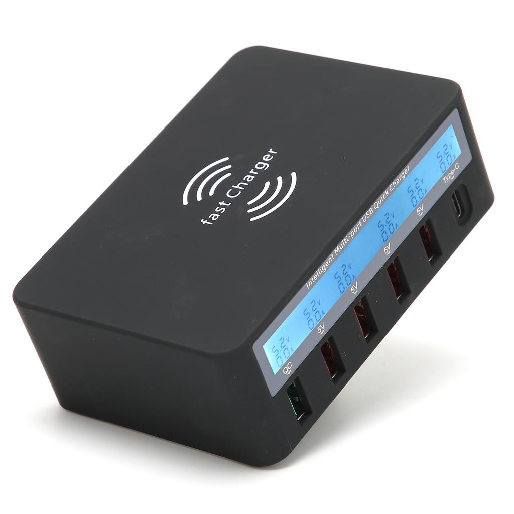 Ladegerät Kabellos Multiport USB Schnellladung TypeC Hub mit Smart Display AC
