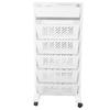 Plastic Rolling Bookshelf Removable Storage Cart Durable Mobile Bookcase  Space Saving